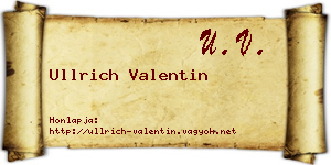 Ullrich Valentin névjegykártya